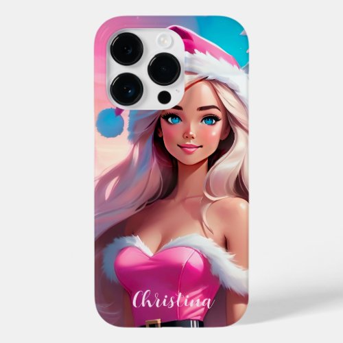 Beautiful Pink Christmas Girl 01 Case_Mate iPhone 14 Pro Case