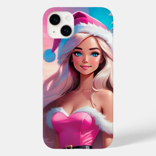 Beautiful Pink Christmas Girl 01 Case_Mate iPhone 14 Plus Case