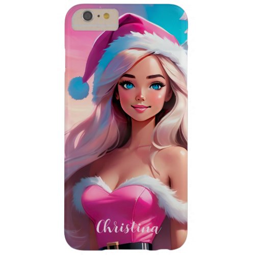 Beautiful Pink Christmas Girl 01 Barely There iPhone 6 Plus Case