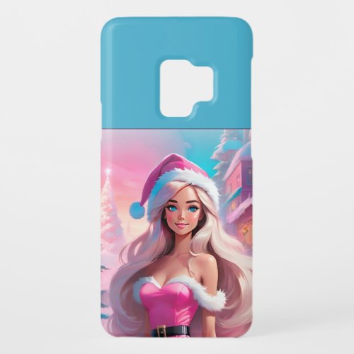 Beautiful Pink Christmas Girl 01 Case_Mate Samsung Galaxy S9 Case