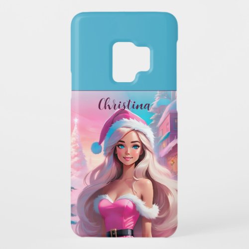 Beautiful Pink Christmas Girl 01 Case_Mate Samsung Galaxy S9 Case