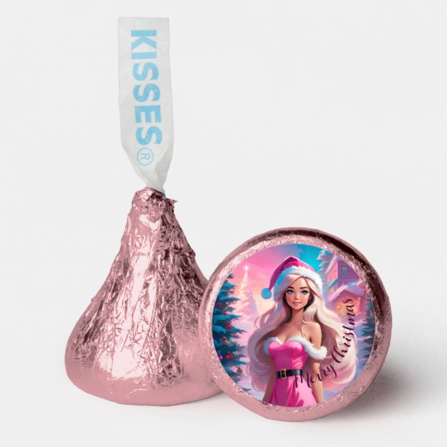 Beautiful Pink Christmas Girl 01 Hershey®'s Kisses® (Front)