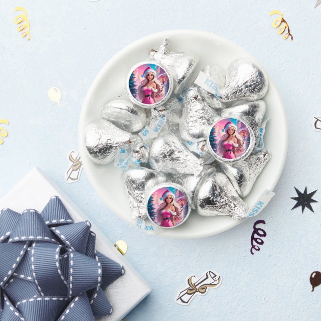 Beautiful Pink Christmas Girl 01 Hershey®'s Kisses® (Party)
