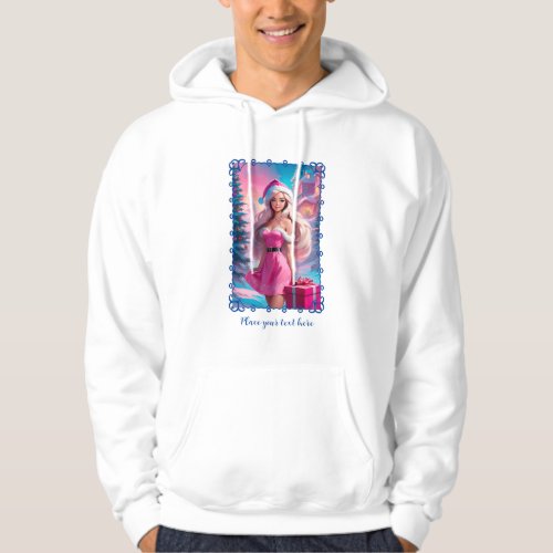 Beautiful Pink Christmas Girl 01 Hoodie