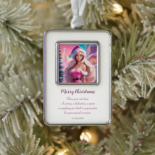 Beautiful Pink Christmas Girl 01 Ornament (Tree)