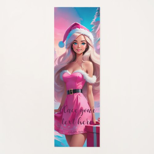 Beautiful Pink Christmas Girl 01 Yoga Mat