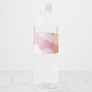 Beautiful pink circles water bottle label