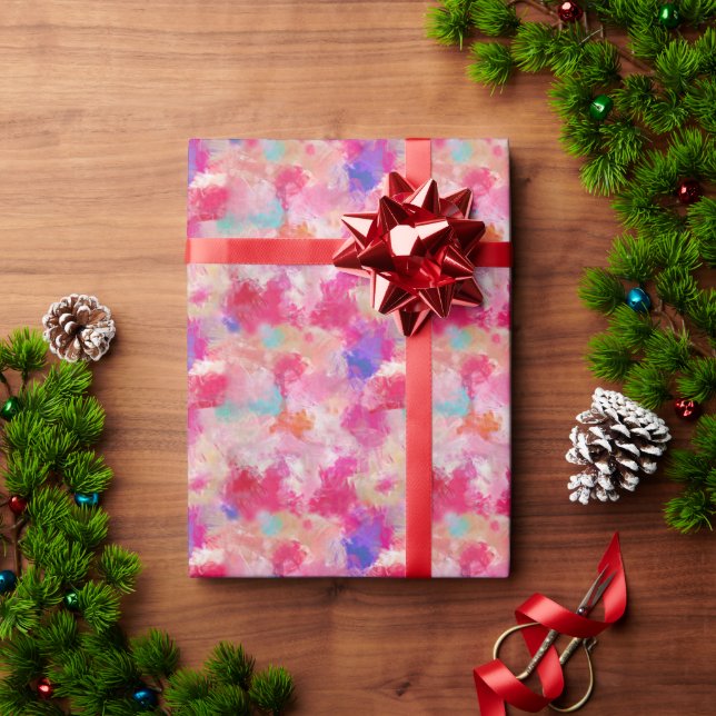 Beautiful Pink Colorful Abstract  Wrapping Paper (Holiday Gift)
