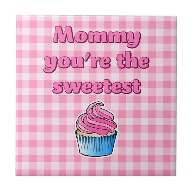 Beautiful Pink Cupcake Ceramic Tile (Front)