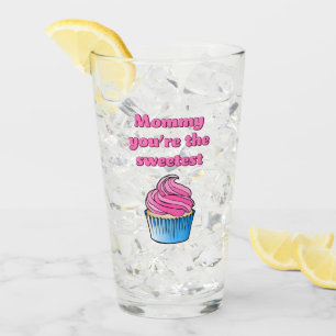 Beautiful Pink Cupcake Glass