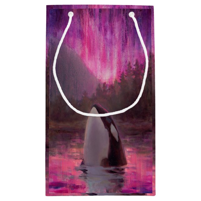 Beautiful Pink Custom Orca Killer Whale Gift Bag (Back)