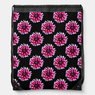 Beautiful Pink Dahlia Flower Nature Pattern Drawstring Bag
