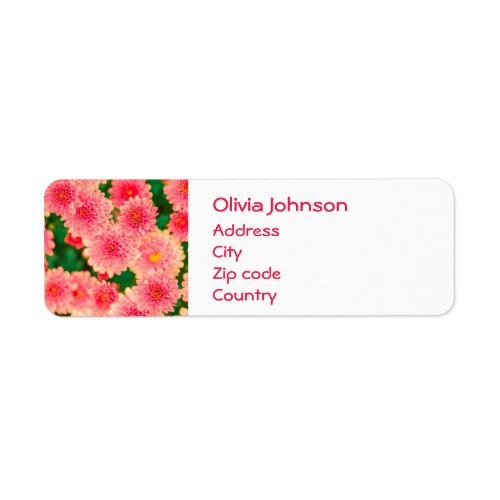 Beautiful Pink Dahlias Flowers Label