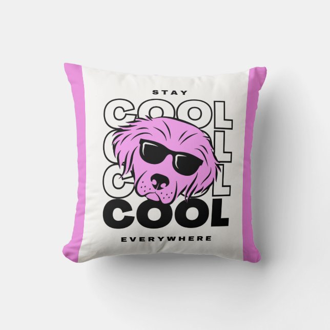 BEAUTIFUL PINK DOG COZY SOFT PILLOW. THROW PILLOW (Front)