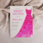 Beautiful Pink Dress Sweet Sixteen 16 Party Invitation<br><div class="desc">Beautiful Pink Dress Sweet Sixteen 16 Party Invitation
Variations to the invitation and matching items in our store</div>