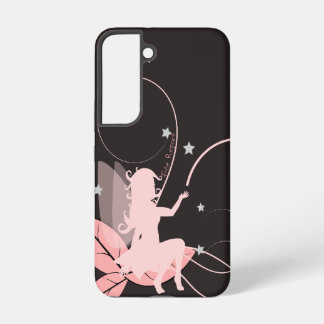 Beautiful pink fairy and stars samsung galaxy s22 case