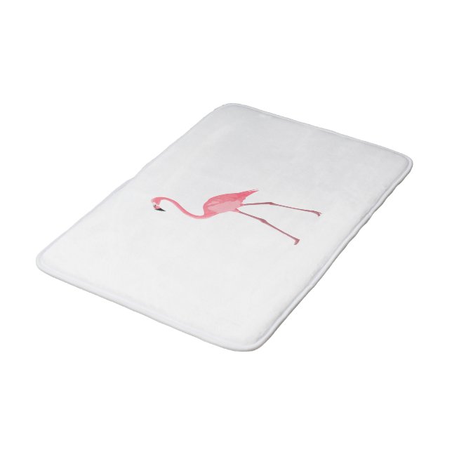 Beautiful Pink Flamingo Bathroom Mat (Angled)