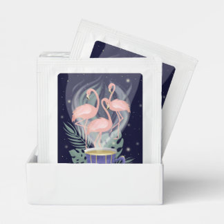 Beautiful Pink Flamingo Exotic Tea Time Bag Drink Mix