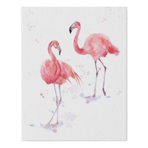 Beautiful Pink Flamingo Faux Canvas Print