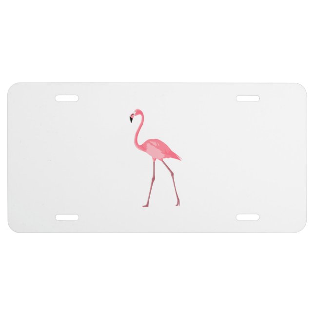 Beautiful Pink Flamingo License Plate (Front)