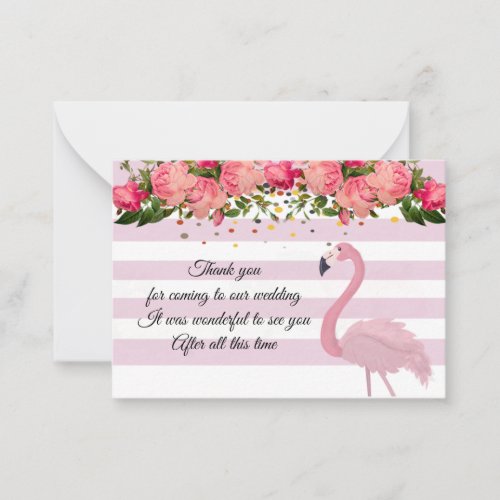 Beautiful Pink Flamingo Thank You Cards