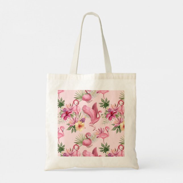 Beautiful Pink Flamingo Tote Bag (Back)