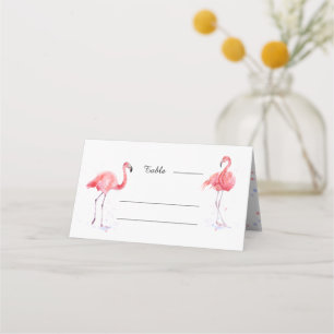Beautiful Pink Flamingo Watercolor Place Card