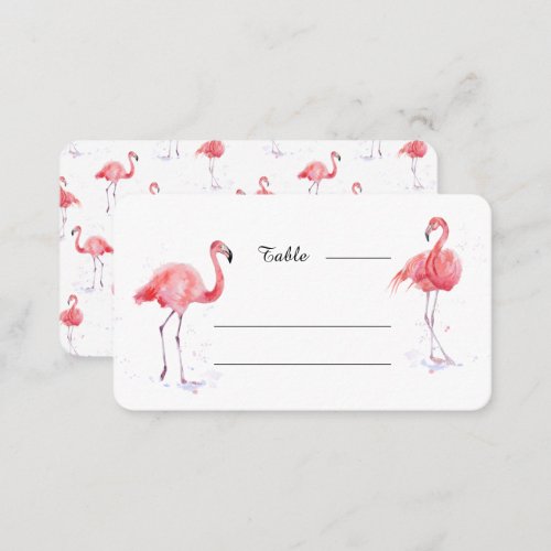 Beautiful Pink Flamingo Watercolor Place Card