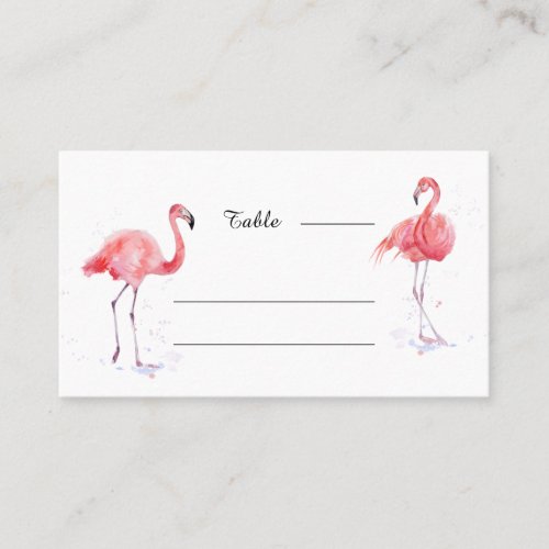 Beautiful Pink Flamingo Watercolor Place Card