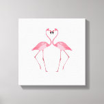 Beautiful Pink Flamingos Love Canvas Print at Zazzle