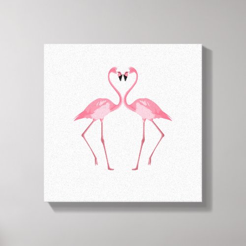 Beautiful Pink Flamingos Love Canvas Print