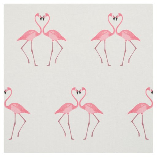 Beautiful Pink Flamingos Love Fabric