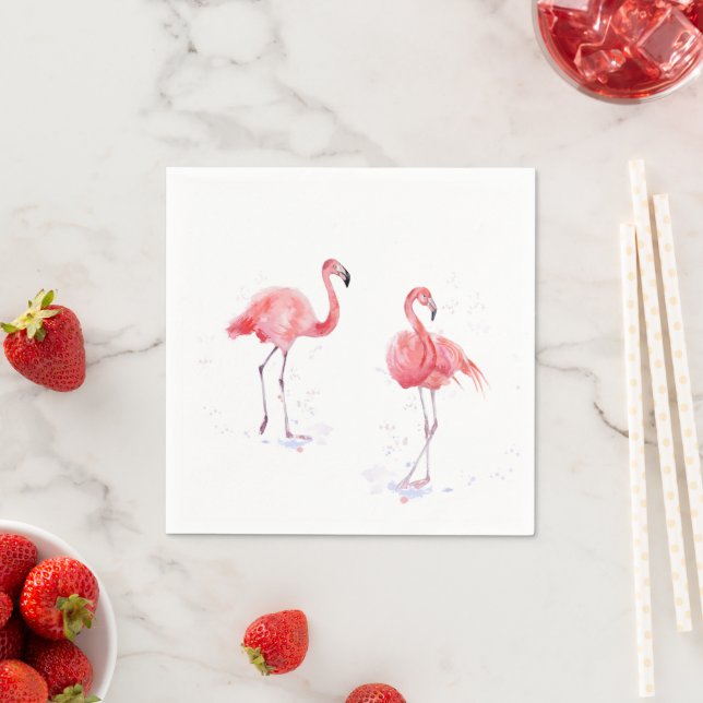 Beautiful pink flamingos napkins (Insitu)