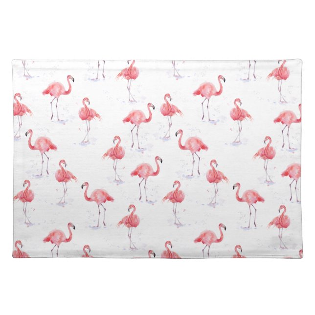 Beautiful pink flamingos pattern cloth placemat (Front)