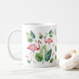 Beautiful pink flamingos pattern coffee mug