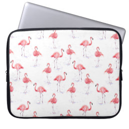 Beautiful pink flamingos pattern laptop sleeve
