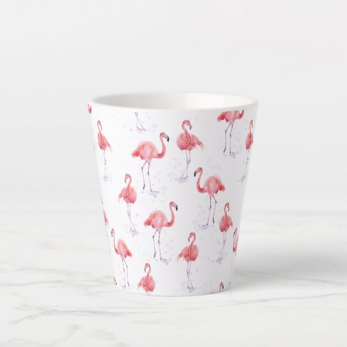 Beautiful pink flamingos pattern latte mug
