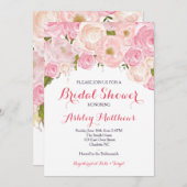 Beautiful Pink Floral Baby Shower Invitation, Baby Invitation (Front/Back)