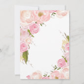 Beautiful Pink Floral Baby Shower Invitation, Baby Invitation (Back)