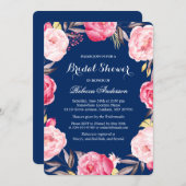 Beautiful Pink Floral Botanical Bridal Shower Invitation (Front/Back)