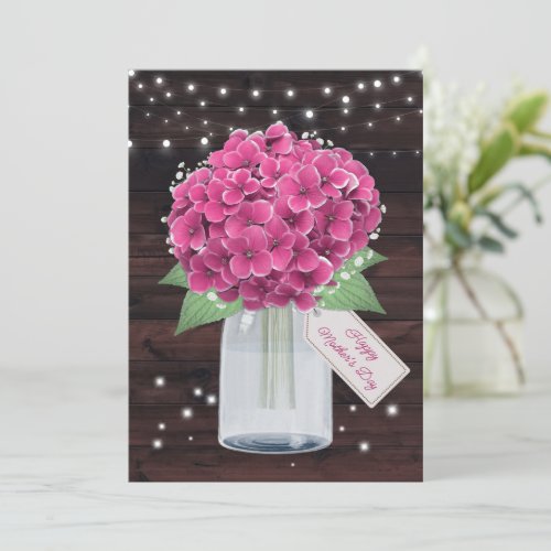 Beautiful Pink Floral Mothers Day Card