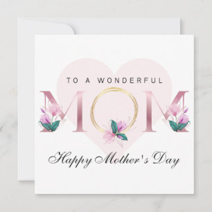 Beautiful Pink Floral Personalized Mother's day Invitation