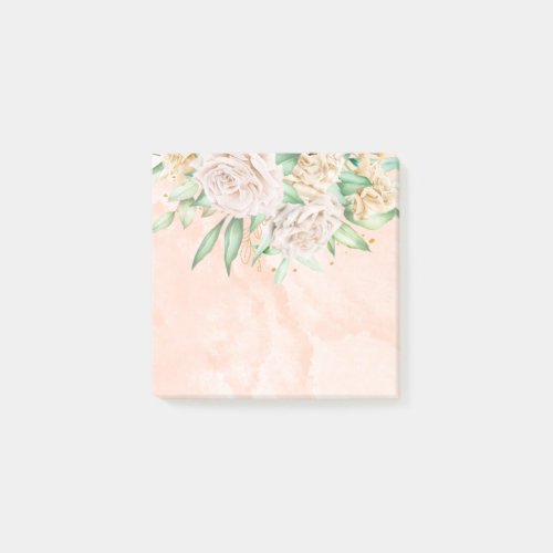 Beautiful Pink Floral Post_it Notes