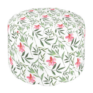 Beautiful Pink Floral Pouf