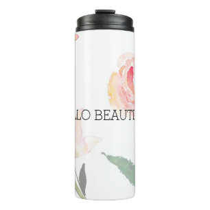 Beautiful Pink Floral Thermal Tumbler
