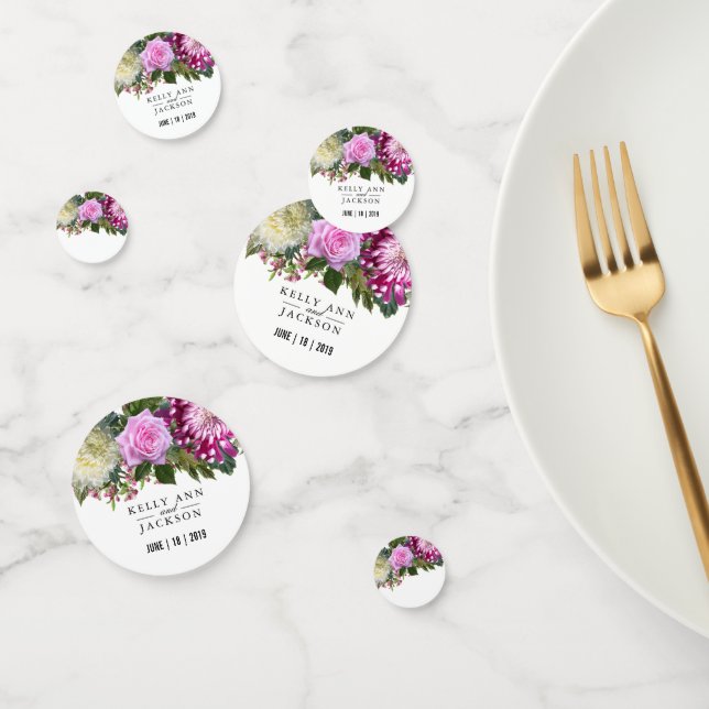 Beautiful Pink Floral Wedding Confetti (Group)