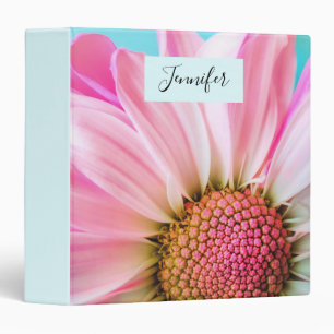 Beautiful Pink Flower Close Up Photo 3 Ring Binder