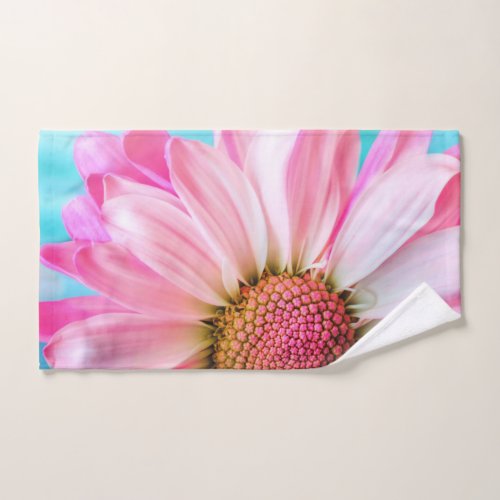 Beautiful Pink Flower Close Up Photo Bath Towel Set