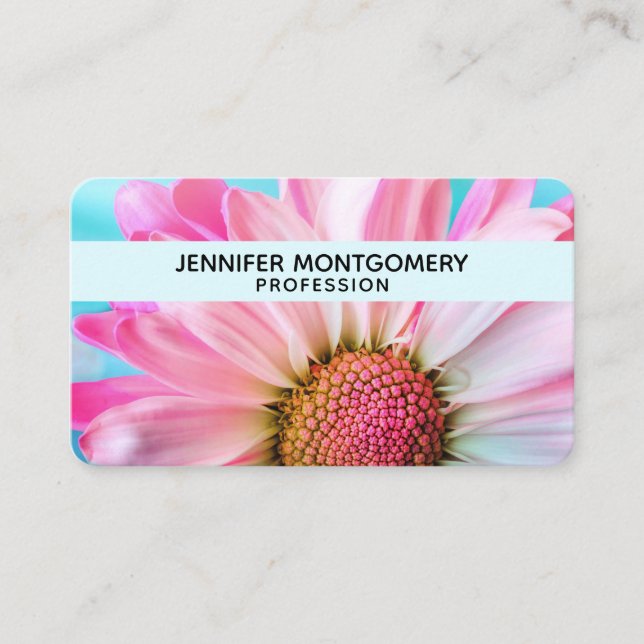 Beautiful Pink Flower Close Up Photo Business Card (Front)