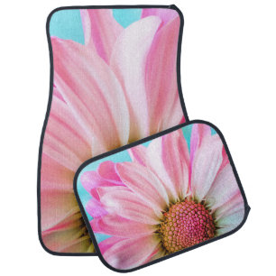 Beautiful Pink Flower Close Up Photo Car Floor Mat